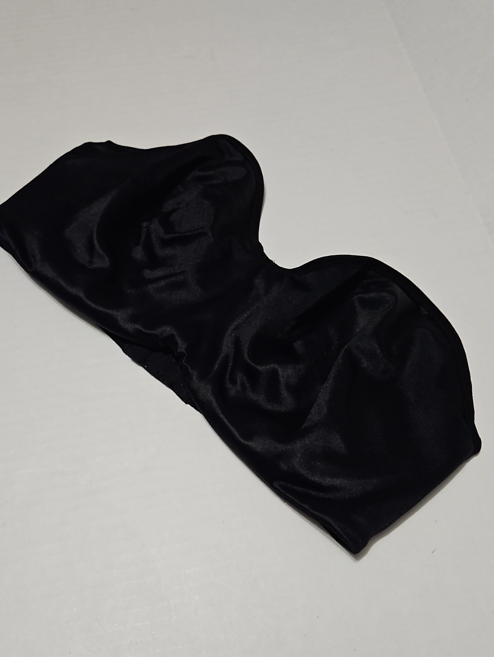 Lilyette Strapless Satin Bandeau Underwire Bra - Black Size 38D